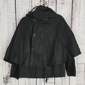 ASOS Black Hooded Cape Jacket